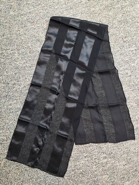 Anthropologie "Black Scarf Affair" Oblong Silk Scarf